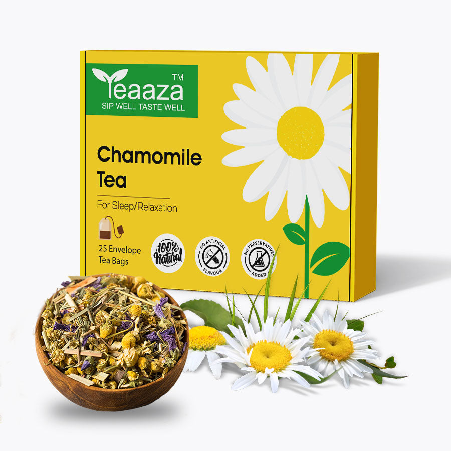 Buy Chamomile Herbal Tea For Good Sleep & Stress Relief Teaaza